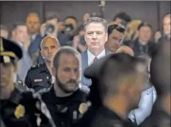  ??  ?? A tall order: Ex-FBI chief on his way to continue testifying Thursday.