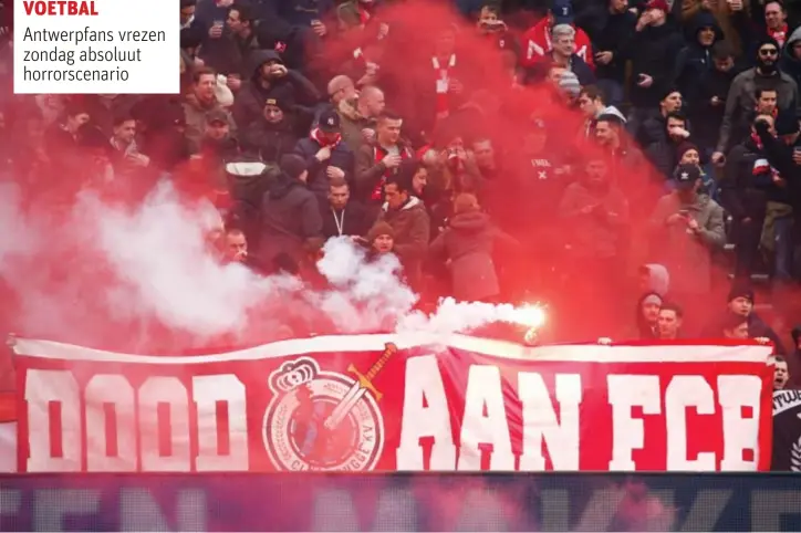  ?? FOTO BELGA ?? De supporters­kernen van Antwerp en Club Brugge zijn al lang gezworen vijanden.