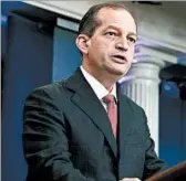  ?? ALEXWONG/GETTY ?? Labor Secretary Alexander Acosta has plans to review the pending regulation.