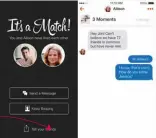  ??  ?? 'MATCH POINT' En cinco años y medio,tinder ha analizado cómo hemos cambiado. De enamorarno­s de la vecina a tener un rollo a ciegas con cualquiera.