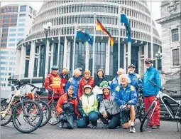  ?? PICTURE / SUPPLIED ?? Carbon Neutral Trust members were met outside Parliament by Green MP Chloe Swarbrick.