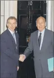  ??  ?? EURO VISION:
Prime Minister Tony Blair meeting Valery Giscard D’Estaing before an EU convention in 2003.