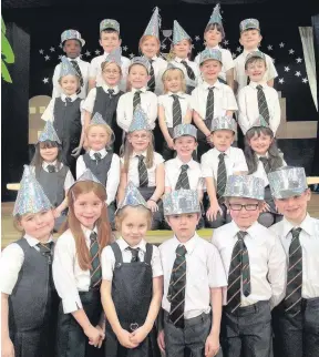  ??  ?? Choir P3 pupils who sang at the St Leonard’s Primary nativity