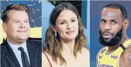  ?? AP PHOTOS ?? James Corden, from left, Jennifer Garner and LeBron James are all up for Webbys.