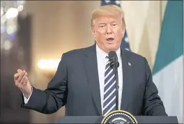  ?? EVAN VUCCI — THE ASSOCIATED PRESS ?? President Donald Trump speaks during a news conference with Italian Prime Minister Giuseppe Conte in the White House on Monday.