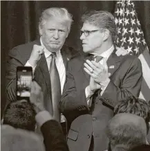  ?? Doug Mills / New York Times ?? Energy Secretary Rick Perry, now under considerat­ion to lead Homeland Security, has been cool to building a border wall, which President Donald Trump promised would be built.