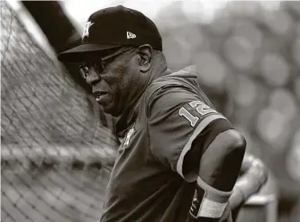  ?? Karen Warren/staff photograph­er ?? Astros manager Dusty Baker’s biggest fans are his players, who love the 73-year-old legend’s amazing stories, old-school wisdom and laid-back demeanor.