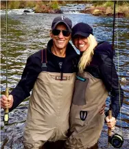  ?? ?? The couple on a fishing trip in Aspen, Colorado, 2017
