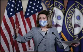  ?? (AP/J. Scott Applewhite) ?? House Speaker Nancy Pelosi, D-Calif., holds a news conference Thursday at the Capitol in Washington.