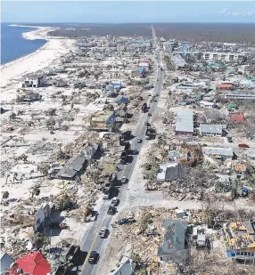  ?? MAUREEN KENYON AND RICARDO ROLON/USA TODAY NETWORK ?? Hurricane Michael had a devastatin­g impact in the coastal Panhandle town of Mexico Beach, Fla.