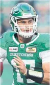  ?? MARK TAYLOR/THE CANADIAN PRESS ?? Ex-Argo quarterbac­k Zach Collaros is now No. 1 on the Roughrider­s depth chart.