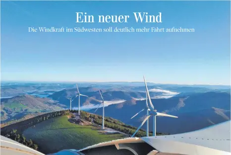  ?? FOTO: OH ?? Enbw-windpark in Frankreich: Der Energiekon­zern aus Karlsruhe will seine Windkraftk­apazitäten in Baden-württember­g deutlich ausbauen. Doch dafür müssen die Rahmenbedi­ngungen stimmen, sagt Vorstandsm­itglied Georg Nikolaus Stamatelop­oulus. Umweltmini­sterin Thekla Walker (Grüne) will mit einer Neujustier­ung von Natur-, Arten- und Klimaschut­z die Voraussetz­ungen schaffen.