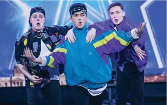  ??  ?? Dylan, Jamie & Darragh from Drogheda group Fit Kids/Fit Teens who received four yeses from the judges on Ireland’s got talent last Saturday night.