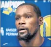  ?? DOUG DURAN — BAY AREA NEWS GROUP ?? Kevin Durant and the Warriors have agreed to a so-called ‘one-plusone’ deal, which could pay him $61million in the next two years.