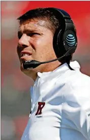  ?? [JULIO CORTEZ/THE ASSOCIATED PRESS] ?? Rutgers head coach Chris Ash looks on during the first half of a game against Indiana on Sept. 29 in Piscataway, N.J. Ash is 7-25 in three seasons with the Scarlet Knights.