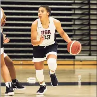  ?? USA Basketball / Contribute­d Photo ?? UConn freshman Azzi Fudd, shown at USA Basketball U19 World Cup trials in May, has impressed coach Geno Auriemma during her first month in Storrs.