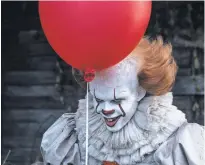  ??  ?? Evil clown Pennywise (Bill Skarsgård) threatens the kids of Derry every 27 years in the new adaptation of Stephen King’s It.