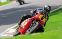  ??  ?? Above: Pete Bardell’s (Seeley G50) lightning start allowed him to control the ACU Classic 500 race from flag to flag a couple of seconds ahead of the hard battling Alan Oversby (Ireland Honda) and Richard Molnar (Molnar Manx), the latter man just making it home after his crankcases let go on the run in.