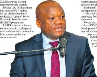  ??  ?? KZN MEC for Economic Developmen­t, Tourism and Environmen­tal Affairs Sihle Zikalala