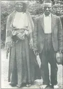  ??  ?? Mazooku in 1914 – pictured here with his wife. Haggard maintained that Mazooku saved his life.when the Haggards left Hilldrop in 1882, they had to say a very sad farewell to Mazooku. However, when they returned in 1914 there was an emotional reunion.