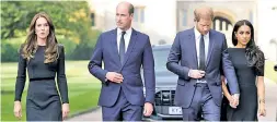  ?? ?? ESTRANGED: William and Kate do not have support of self-exiled Prince Harry and Meghan Markle. They last met, frostily, in 2022.