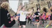  ??  ?? Runners in last year’s Yorkshire Marathon.