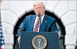  ?? JIM WATSON/GETTY-AFP ?? President Donald Trump has limited his comments on the virus recently, instead shifting talk to his administra­tion’s efforts to revive the economy and attacking Joe Biden.