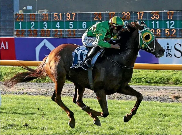  ??  ?? Chris Johnson and Fascinate won the Great Easter Stakes in fine style at Riccarton yesterday.