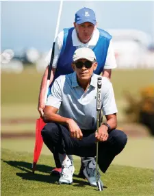  ??  ?? Barack Obama at St Andrews in Scotland yesterday. Photo: Getty