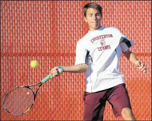  ?? KYLE TELECHAN/POST-TRIBUNE 2018 ?? Chesterton’s Luke Liapes won his match at No. 1 singles in the Portage Sectional final Wednesday.