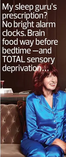  ??  ?? Sweet dreams: Insomniac Janet Street-Porter and the Corinthia Hotel’s resident neuroscien­tist Dr Tara Swart