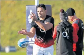  ??  ?? England’s Ben Te’o during training in Bagshot.