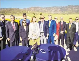  ?? MANUEL OCAÑO EFE ?? Mexican and U.S. officials met Feb. 14 for an event at the future site of the Otay Mesa East Port of Entry in San Diego. The port is slated to open in 2023.