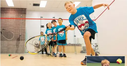  ?? COURTESY U OF C FACULTY OF KINESIOLOG­Y ?? The University of Calgary offers day camps in tennis, squash, racquetbal­l and pickleball.