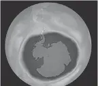  ??  ?? The ozone hole over Antarctica raised alarms last century. NASA