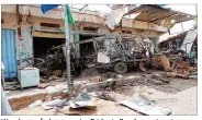  ?? KAREEM AL-MRRANY / AP ?? Wreckage of a bus remains Friday in Saada province in Yemen. An airstrike hit the bus carrying civilians, many of them schoolchil­dren, in a busy market.