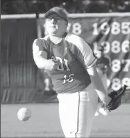  ?? MIKE BUSH/NEWS-SENTINEL ?? Lodi and North pitcher Danielle Pfennig throws a pitch in Friday's High School Baseball-Softball Classic at Delta College.