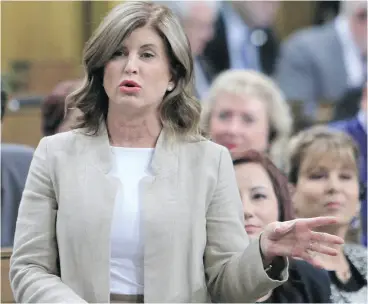  ?? FRED CHARTRAND / THE CANADIAN PRESS ?? Conservati­ve interim leader Rona Ambrose blasts the Liberal Infrastruc­ture Bank Thursday in question period in the House of Commons.