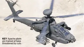  ??  ?? KEY Apache pilots are trained at base threatened by cuts