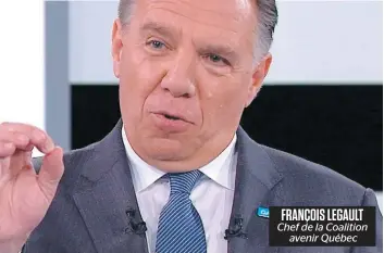  ??  ?? Chef de la Coalition avenir Québec FRANÇOIS LEGAULT