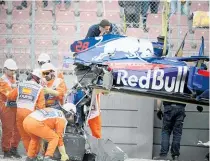  ?? Photo / Photosport ?? A crash during practice at the Spanish Grand Prix has not helped Brendon Hartley endear himself to his Red Bull masters.