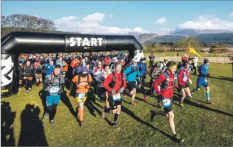  ??  ?? More than 500 runners set off from Brodick beach on the first day of the Rat Race Ultra Tour in 2019.