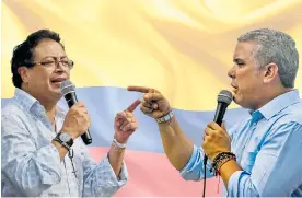  ??  ?? Los candidatos presidenci­ales Gustavo Petro e Iván Duque.