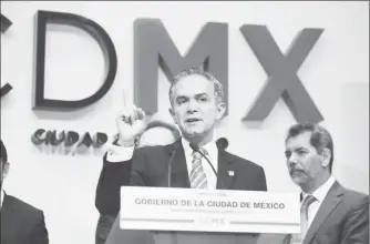  ??  ?? El jefe de Gobierno, Miguel Ángel Mancera, destacó que con la línea 7 la red del Metrobús llega a 140 kilómetros, lo que la convierte en la más extensa del mundo ■ Foto Jesús Villaseca