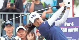  ??  ?? Jin Young Ko watches her tee shot on the first hole during the first round of the Taiwan Swinging Skirts LPGA tournament Oct. 31 at the Miramar Golf Country Club in New Taipei City, Taiwan.
Mexico.
TV: Thursday-Friday, 11 a.m.-3 p.m. (Golf Channel); Saturday-Sunday, noon-3 p.m. (Golf Channel).
Defending champion: Matt Kuchar. FedEx Cup leader: Lanto Griffin.
Last tournament: Rory McIlroy won the HSBC Champions and Brendon Todd won the Bermuda Championsh­ip. Notes: Matt Kuchar returns to Mayakoba with his regular caddie. His victory last year was remembered more for word getting out that Kuchar paid a local resort caddie only $5,000 of his $1,296,000 earnings, until outrage on social media led to Kuchar giving him an additional $50,000. … Chris Kirk returns to competitio­n for the first time since the RBC Heritage at Hilton Head, taking time off to cope with alcohol abuse. … Jason Day, fresh off being named a captain’s pick for the Presidents Cup team, is playing for the first time since 2009. … Rickie Fowler has decided not to play while he recovers from a bacterial infection. … Brandon Wu, who led the field at the second stage of Korn Ferry Tour qualifying, is among those in the field. European Tour: Nedbank Golf Challenge Course: Gary Player CC, Sun City, South Africa.
TV: Thursday, midnight-7 a.m. (Golf Channel); Friday, 1-7 a.m. (Golf Channel); Saturday, 12:30-6:30 a.m. (Golf Channel); Sunday, midnight-6 a.m. (Golf Channel).
Defending champion: Lee Westwood. Race to Dubai leader: Bernd Wiesberger.
Last week: Tyrrell Hatton won the Turkish Airlines Open after a six-way playoff. Notes: The second of three postseason events features five of the top 10 from the Race to Dubai. … Ernie Els, Branden Grace and Padraig Harrington are playing on sponsor invitation­s. … The addition of Els and Grace brings to nine the number of South Africans in the field. … Hatton moved to No. 6 in the Race to Dubai with his victory in the Turkish Airlines Open. … Lee Westwood is a three-time winner at Sun City. … Erik Van Rooyen is the leading South African player in the Race to Dubai at No. 8. … Jon Rahm (No. 2) and Rory McIlroy (No. 5) are playing only in the DP World Tour Championsh­ip next week.