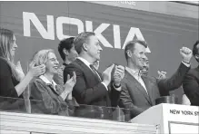  ?? RICHARD DREW THE ASSOCIATED PRESS ?? Nokia said it expects 5G rollouts to help boost the telecom-equipment market in the second half of 2018.