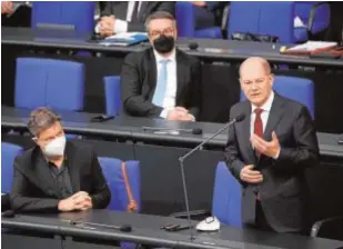  ?? //EFE ?? El canciller Scholz ayer en el Parlamento alemán