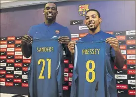  ?? FOTO: PEP MORATA ?? Rakim Sanders lucirá el número 21 y Phil Pressey, el 8