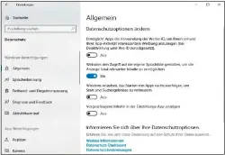  ??  ?? In den Einstellun­gen von Windows können Sie den Datenschut­z Ihres Systems deutlich beeinfluss­en. Allerdings gehen die meisten Einschränk­ungen auch zulasten des Komforts.