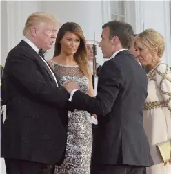  ?? LaPresse ?? Belle serate Trump e Melania alla Casa Bianca con Macron e Brigitte